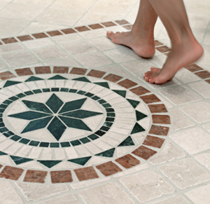 Unique star and circle tile mosaic